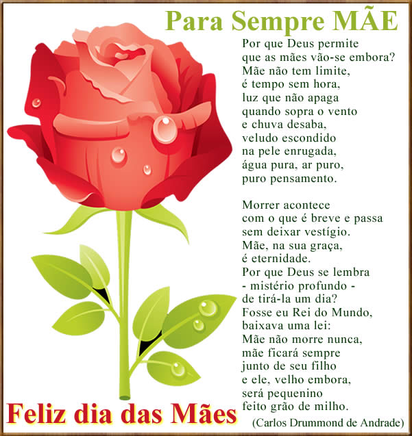 mensagem de feliz dia das mães para facebook com poema