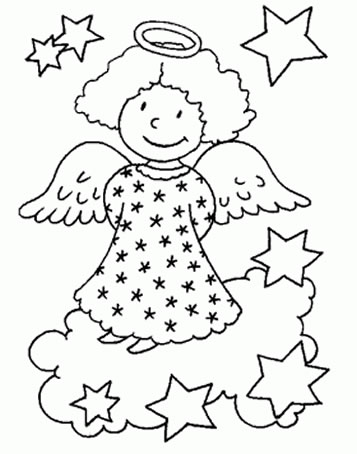 anjos de natal para desenhar