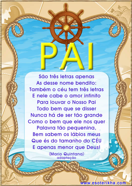 Carta para o Dia dos Pais Mario Quintana PAI, apenas 3 Carta para o Dia dos Pais Mario Quintana PAI, apenas 3