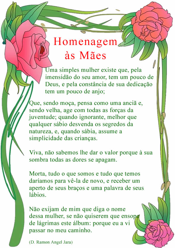 Homenagem para o Dia das Mães  Homenagens às Mães