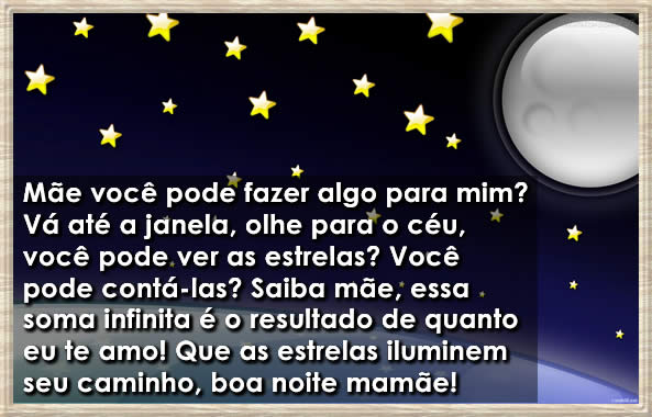 mensagem de boa noite para mamãe
