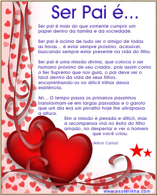 Ser Pai é Linda MENSAGEM PARA OS PAIS Ser Pai é Linda MENSAGEM PARA OS PAIS